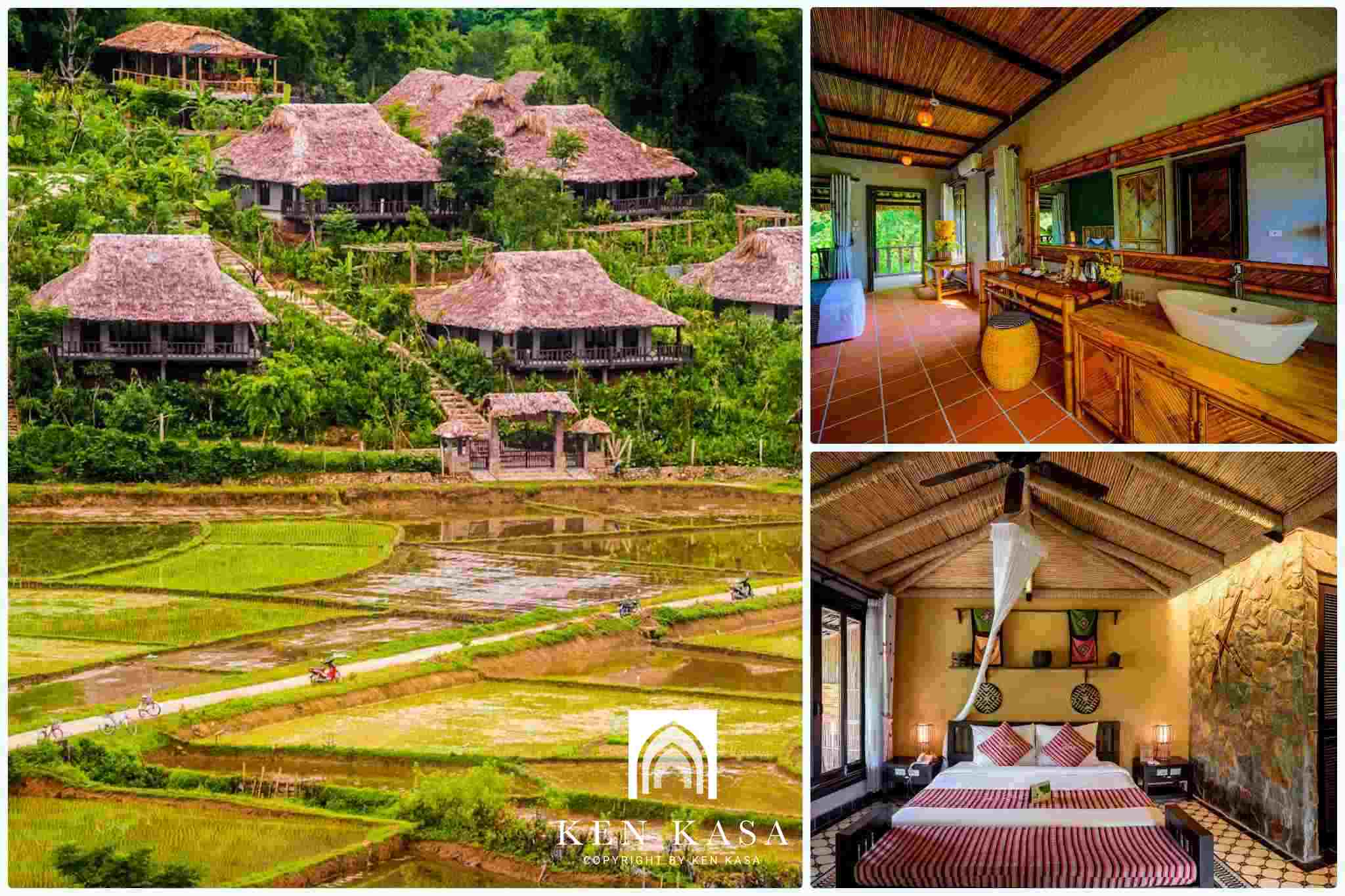 Không gian phòng ngủ của Mai Châu Ecolodge